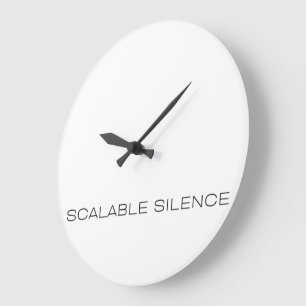 Horloge murale à typographie minimaliste Silence é