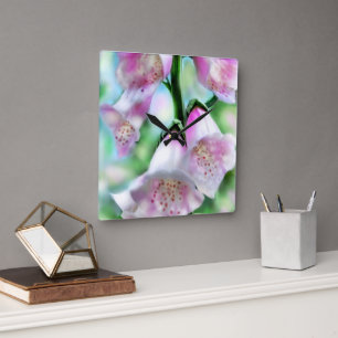 Horloge murale Abstrait Foxglove Pastel Couleurs r