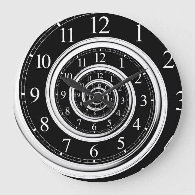 Horloge murale abstraite d'infini de spirale de (Recto)
