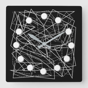 Horloge murale Abstraite en noir et blanc moderne