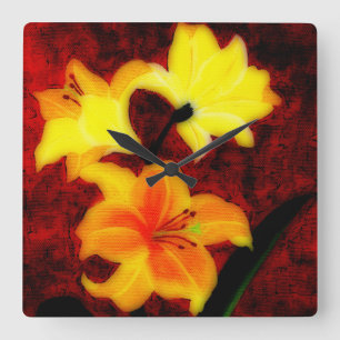 Horloge murale Abstraite Lillies