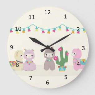 Horloge murale acrylique Alpacas