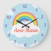 Horloge murale acrylique arc-en-ciel personnalisée