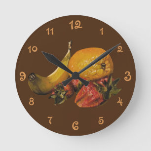 Horloge murale acrylique aux fruits