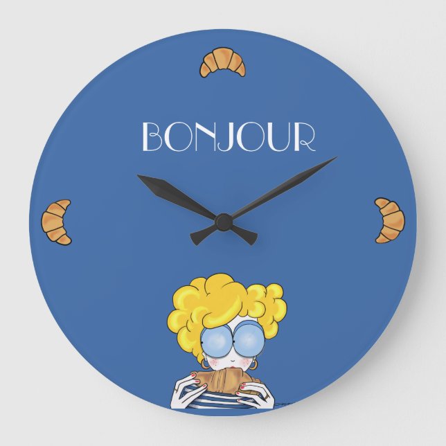 Horloge murale acrylique Bonjour (Recto)
