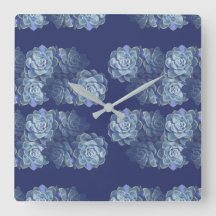 Horloge murale Acrylique Cactus Bleu