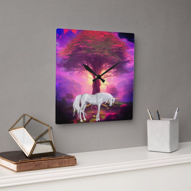 Horloge murale acrylique Carré de 10,75 po (Bureau)