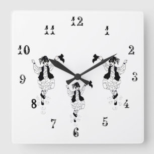 Horloge murale acrylique, Danseurs Carrés grecs Ev