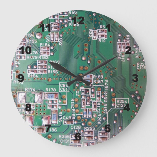 Horloge murale acrylique de circuit électronique (Recto)