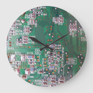 Horloge murale acrylique de circuit électronique