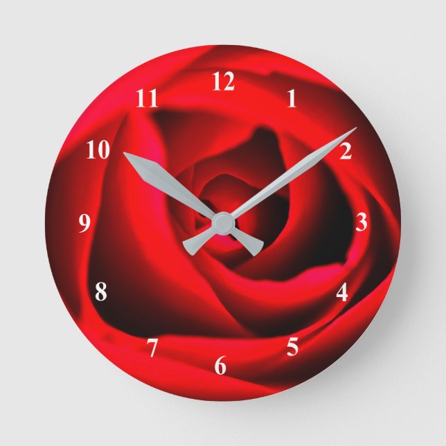 Horloge murale acrylique de la fleur rouge Rose (Recto)