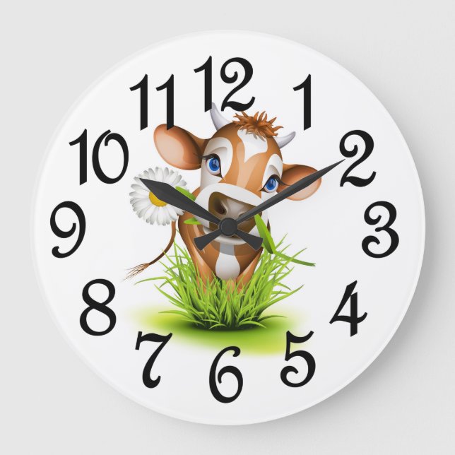 Horloge murale acrylique de vache country (Recto)