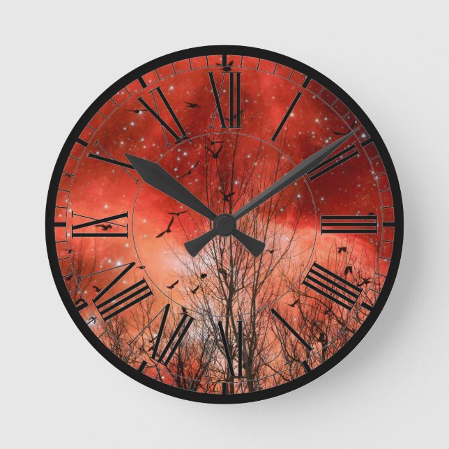Horloge murale acrylique du ciel Red Dream (Recto)