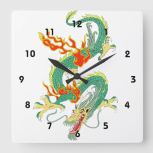 Horloge murale acrylique du dragon chinois