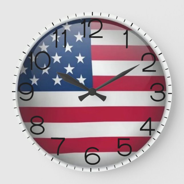Horloge murale acrylique du drapeau américain (Recto)