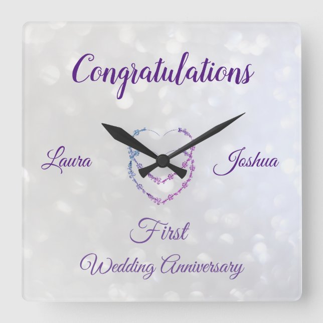 Horloge murale acrylique du premier anniversaire d (Recto)