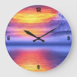 Horloge murale acrylique du Sun set