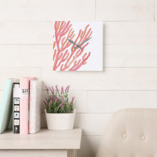 Horloge murale acrylique Pastel Coral Reef