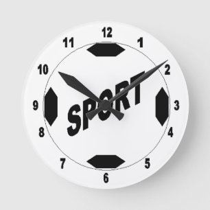 Horloge murale acrylique,Ronde Medium BALLON SPORT