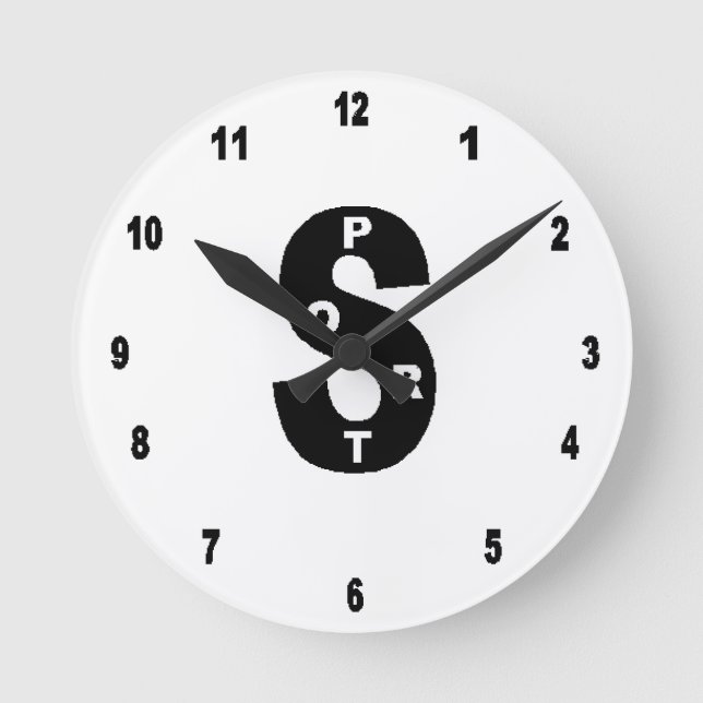 Horloge murale acrylique,Ronde Medium DESIGN SPORT (Recto)