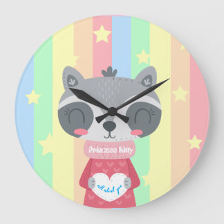 Horloge murale acrylique ronde Princess Kitty