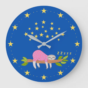 Horloge murale acrylique Sleepy Sloth