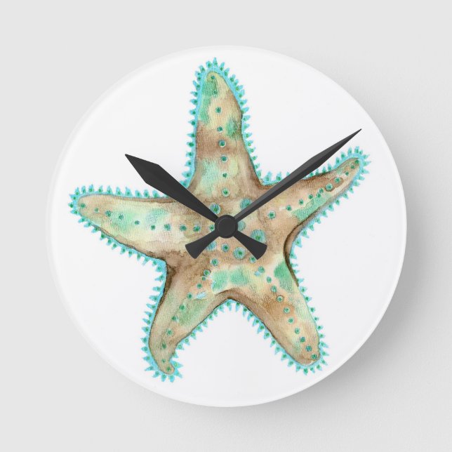 Horloge murale acrylique Starfish Vert naturel & B (Recto)
