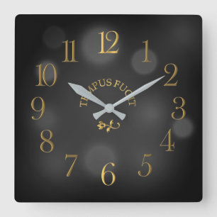 Horloge murale acrylique Tempus Fugit Black Bokeh