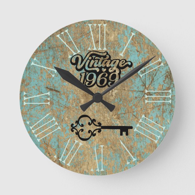 Horloge murale acrylique Vintage 1969 (Recto)