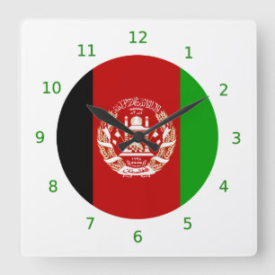 Horloge murale afghane de drapeau