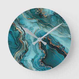 Horloge murale Agate sarcelle