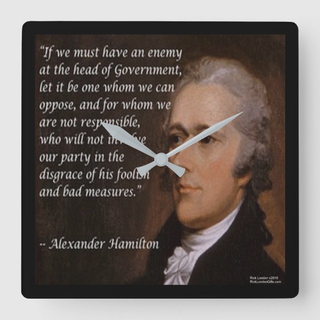 Horloge murale Alexander Hamilton "Chef ennemi" (Recto)