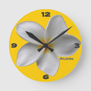 Horloge murale Aloha Plumeria