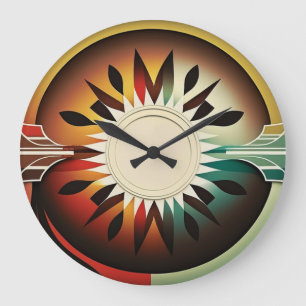 Horloge murale amérindienne colorée moderne