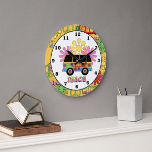 Horloge murale amusante de Cartoon Hippie
