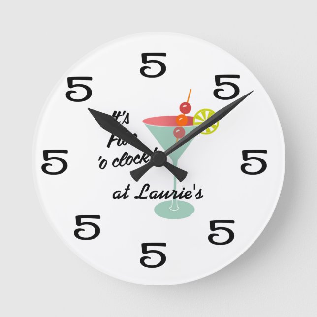 Horloge murale amusante - Martini 5 Cinq heures av (Recto)
