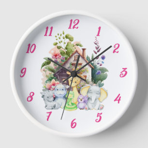 Horloge murale animaux mignons   Cadeau mignon pou