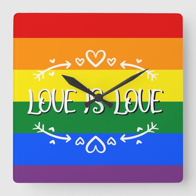 Horloge murale arc-en-ciel de la fierté LGBTQ Love (Recto)