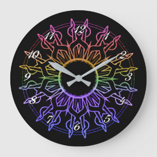 Horloge murale arc-en-ciel Tribal