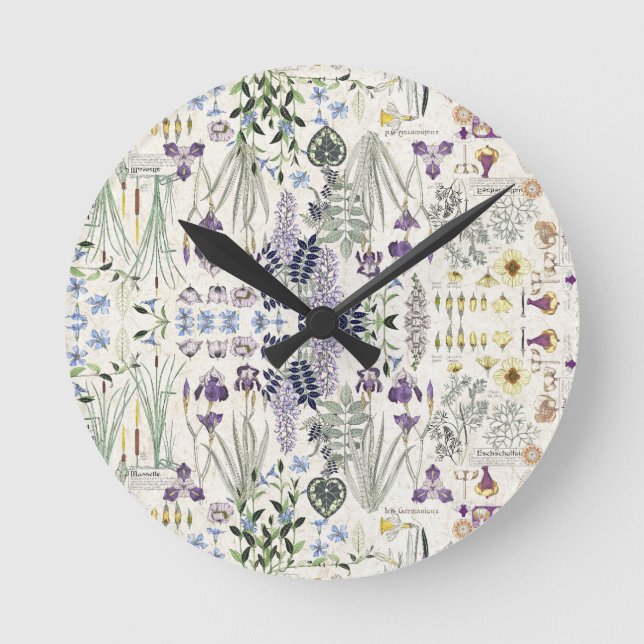 Horloge murale Art Nouveau Fleurs Vintages (Recto)