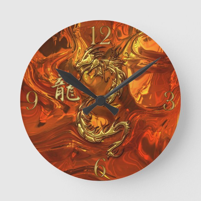 Horloge murale asiatique en métal fondu de kanji (Recto)