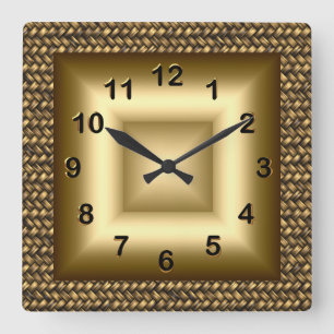 Horloge murale aspect métal noir bronze or 2