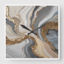 Horloge murale avec design en marbre bleu onirique