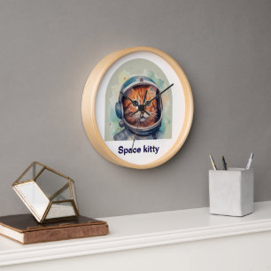 Horloge murale avec design Space kitty