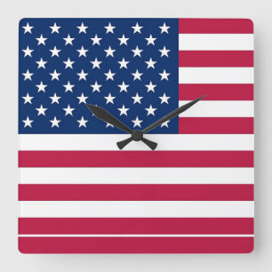 Horloge murale avec Drapeau américain