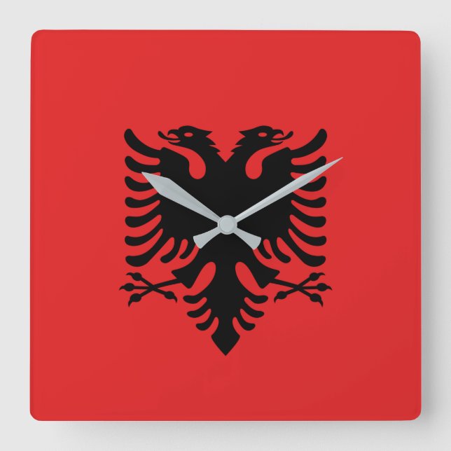 Horloge murale avec drapeau d'Albanie (Recto)