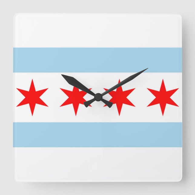Horloge murale avec drapeau de Chicago, Illinois,  (Recto)