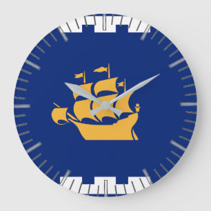 Horloge murale avec drapeau de la ville de Québec,