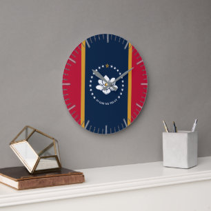 Horloge murale avec drapeau de l'État du Mississip