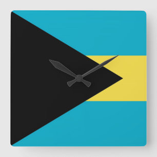 Horloge murale avec drapeau des Bahamas